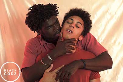 This week, Black God Devin Trez feeds little Marcus Labronx his thick cock as part of his Reward ceremony. The boy savors every inch of his delicious boner, taking it down his throat before spreading his legs for some deep bareback anal pleasure.