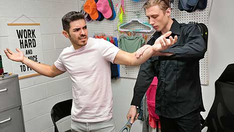 Security officer Cole Church brings Cazden Hunter to the backroom for some serious questioning. Officer Church claims that customers have been complaining of strange noises coming from...