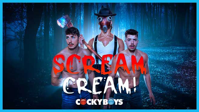 A CockyBoys Halloween tradition continues with a new erotic thriller SCREAM CREAM! featuring Exclusive Evan Knoxx, Michael Jackman in his site debut and perhaps an unseen voyeur?