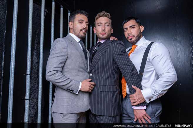Juan McCoy, Mika Ayden, and Viktor Rom face each other in a "winner takes all" poker game. After a few hands, it becomes clear that Juan and Viktor are experienced, winning and stripping Mika of most of his money.